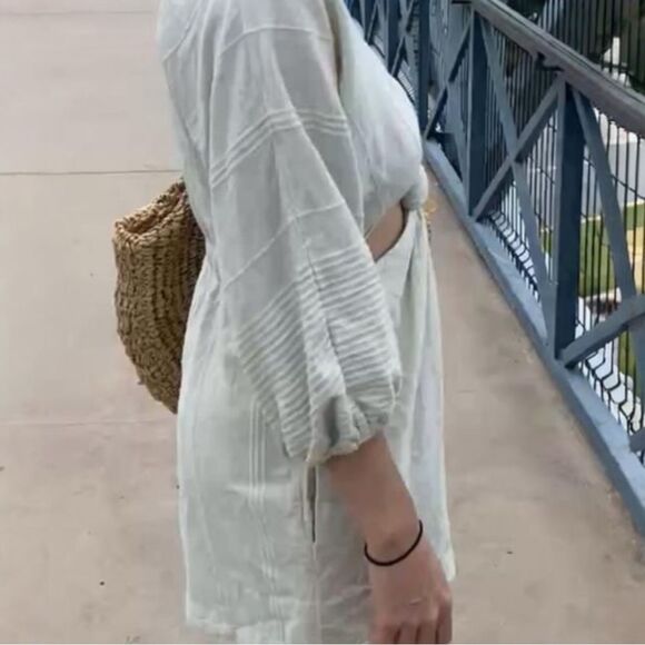 Free People Knotty But Nice Romper Dust Storm Beige Size XL Summer Boho Shorts - Picture 8 of 11